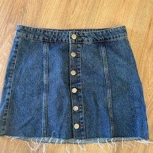 Denim Button-Up Skirt